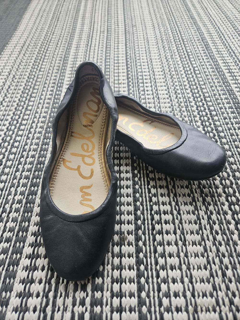 Sam Edelman Black Leather Ballet Flats